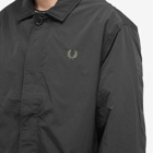 Fred Perry Men's Button Through Mac in Black