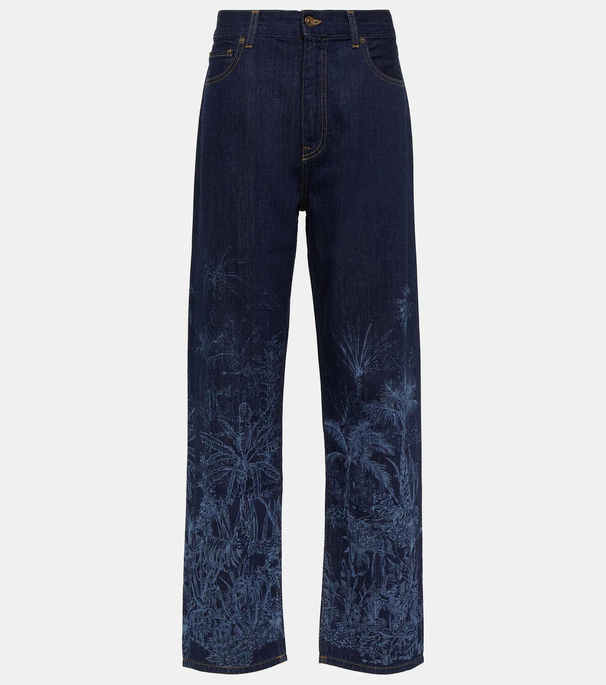 Alanui Jungle printed high-rise jeans