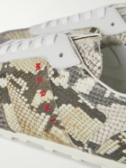 Marni - Logo-Embroidered Croc and Snake-Effect Leather Sneakers - Gray