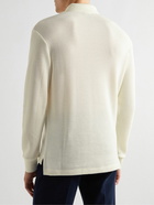 Giorgio Armani - Wool and Cotton-Blend Polo Shirt - Neutrals