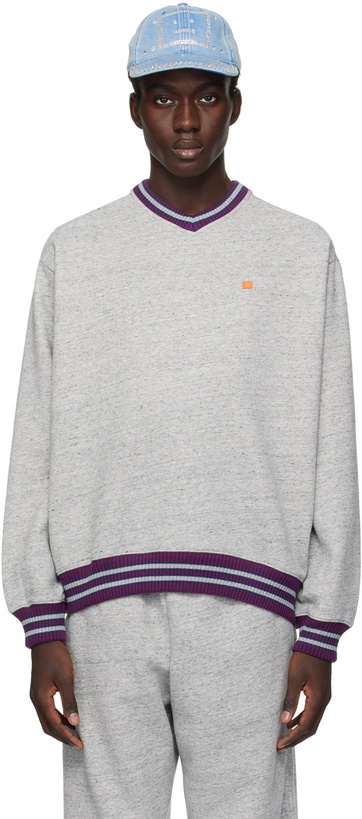 Photo: Acne Studios Gray V-Neck Sweater