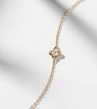 Stone and Strand Clover 14kt gold bracelet with diamonds