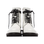 Ann Demeulemeester SSENSE Exclusive White Leather Lace-Up Boots