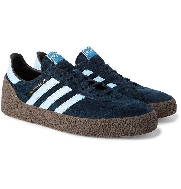 Photo: adidas Originals - Montreal 76 Suede and Leather Sneakers - Men - Navy