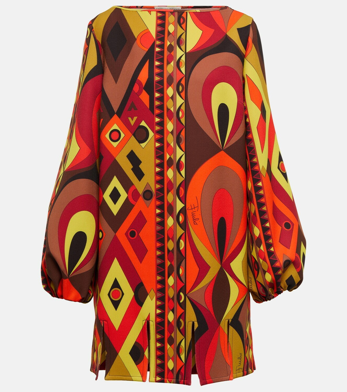 open lace back dress EMILIO PUCCI Orange Multicolor Size US 6 Long Dress