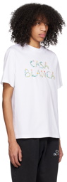 Casablanca White 'L'Arche Fleurie' T-Shirt