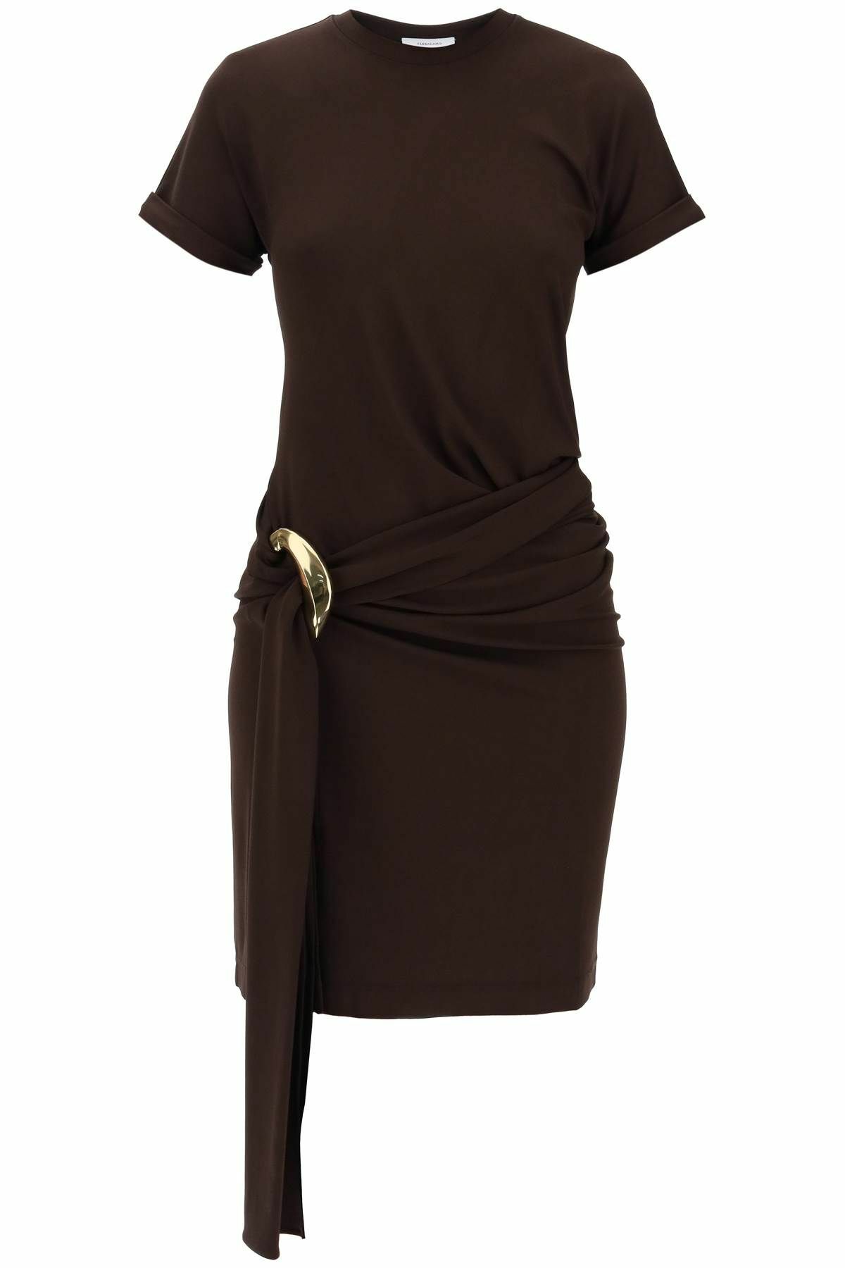 ferragamo brown dress FERRAGAMO Open-back Crepe Maxi Dress