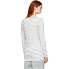 alexanderwang.t Grey and White Striped Slub Long Sleeve T-Shirt