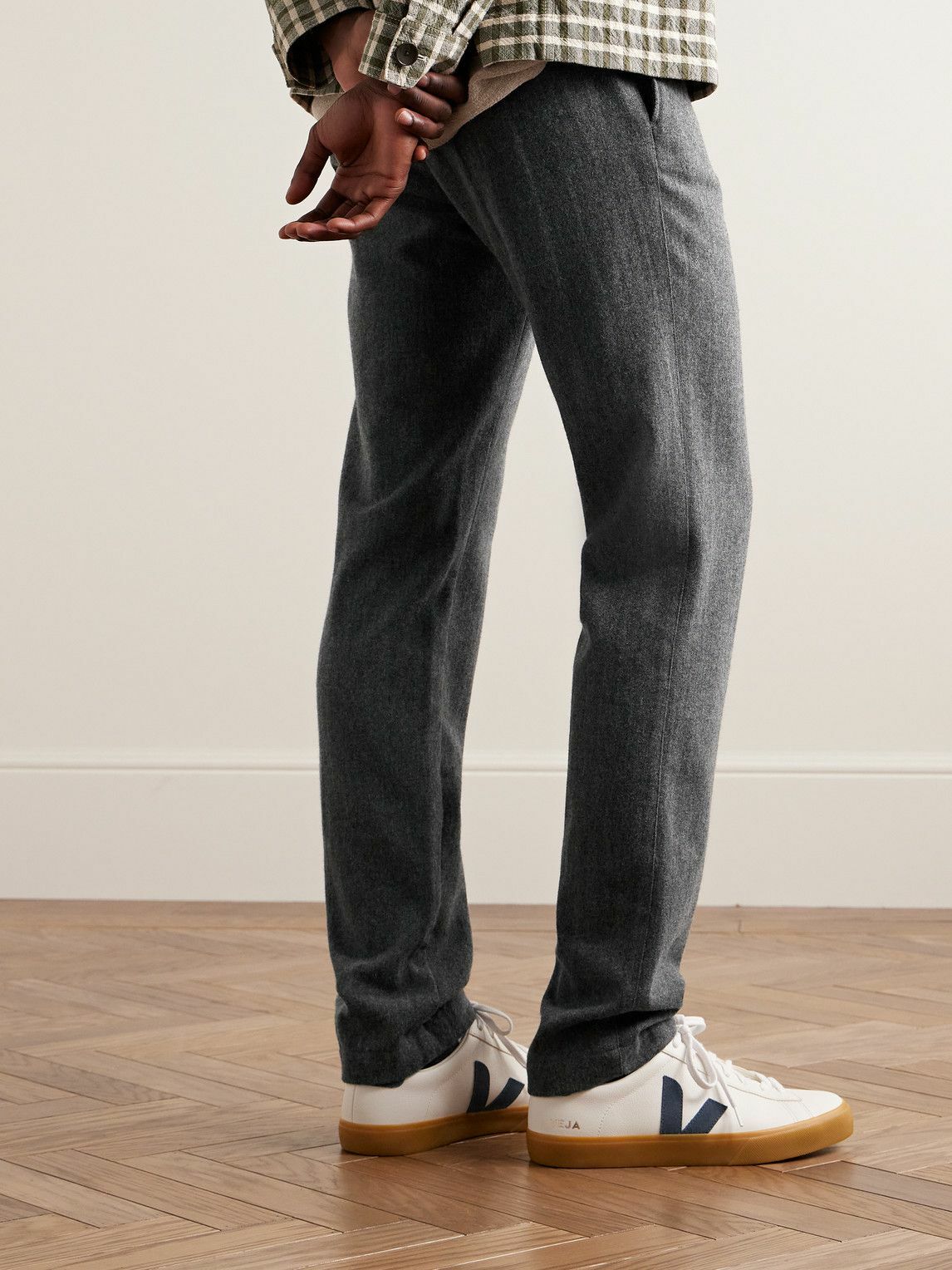 Tapered Wool Blend Pants