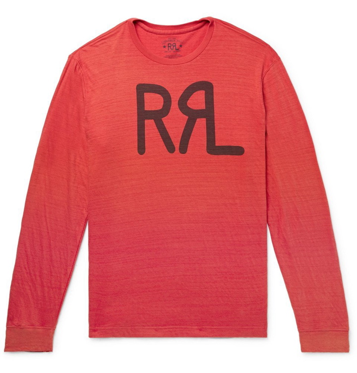 Photo: RRL - Logo-Print Slub Cotton-Jersey T-Shirt - Men - Red