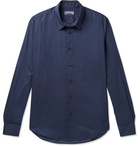 Vilebrequin - Logo-Embroidered Cotton-Voile Shirt - Blue