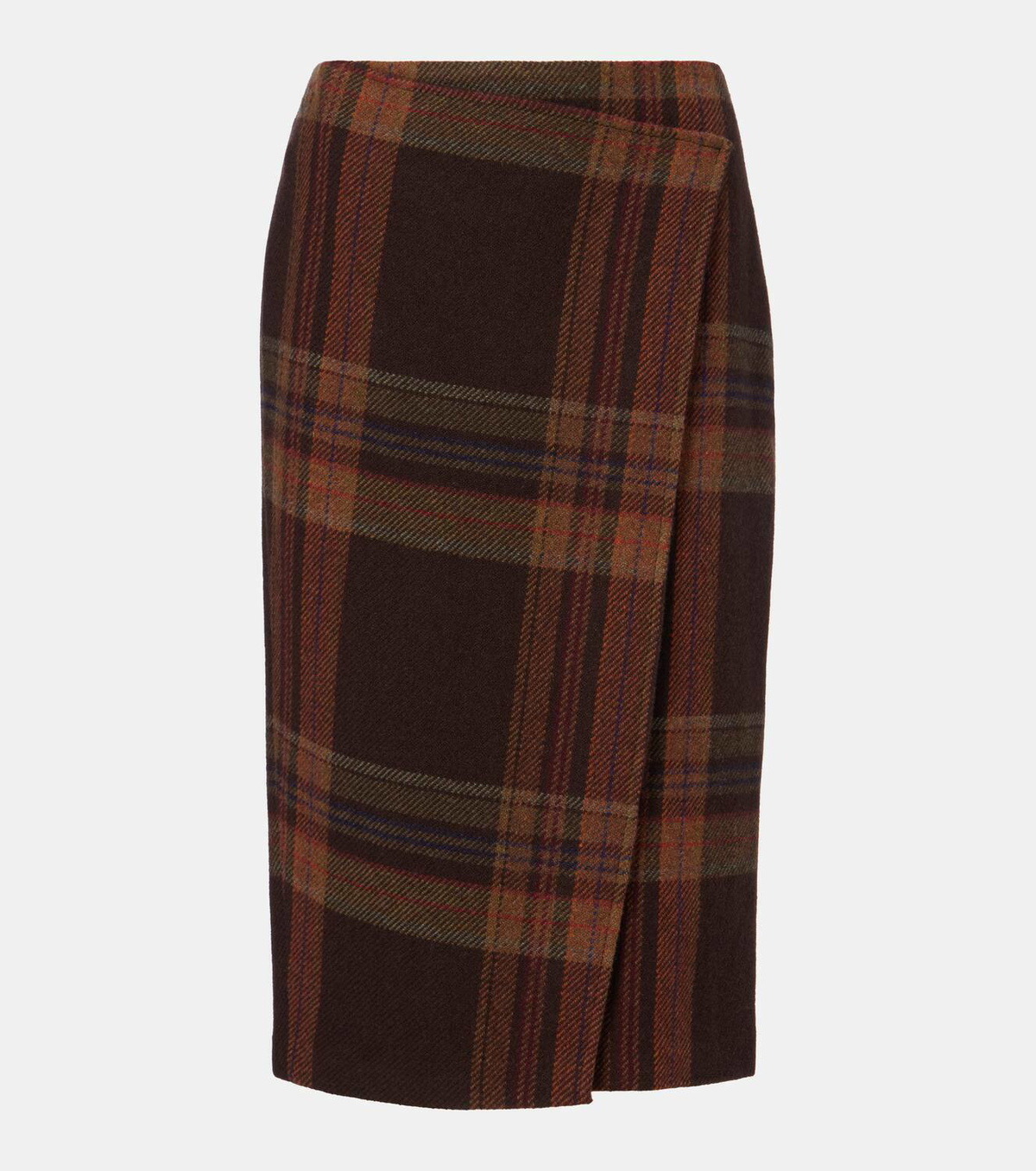 Polo Ralph Lauren Plaid wool-blend midi skirt