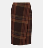 Polo Ralph Lauren Plaid wool-blend midi skirt