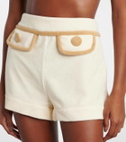 Adriana Degreas Colorblocked cotton-blend terry shorts