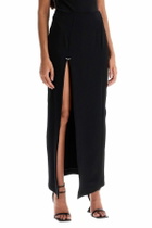 MUGLER long skirt with piercing detail Black