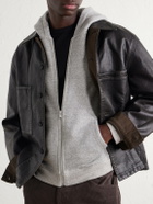 FRAME - Cotton-Jersey Zip-Up Hoodie - Gray