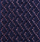 Ermenegildo Zegna - 6cm Reversible Knitted Silk Tie - Men - Navy