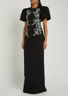 Rebecca Vallance Zephyr Embellished Crepe Gown Black