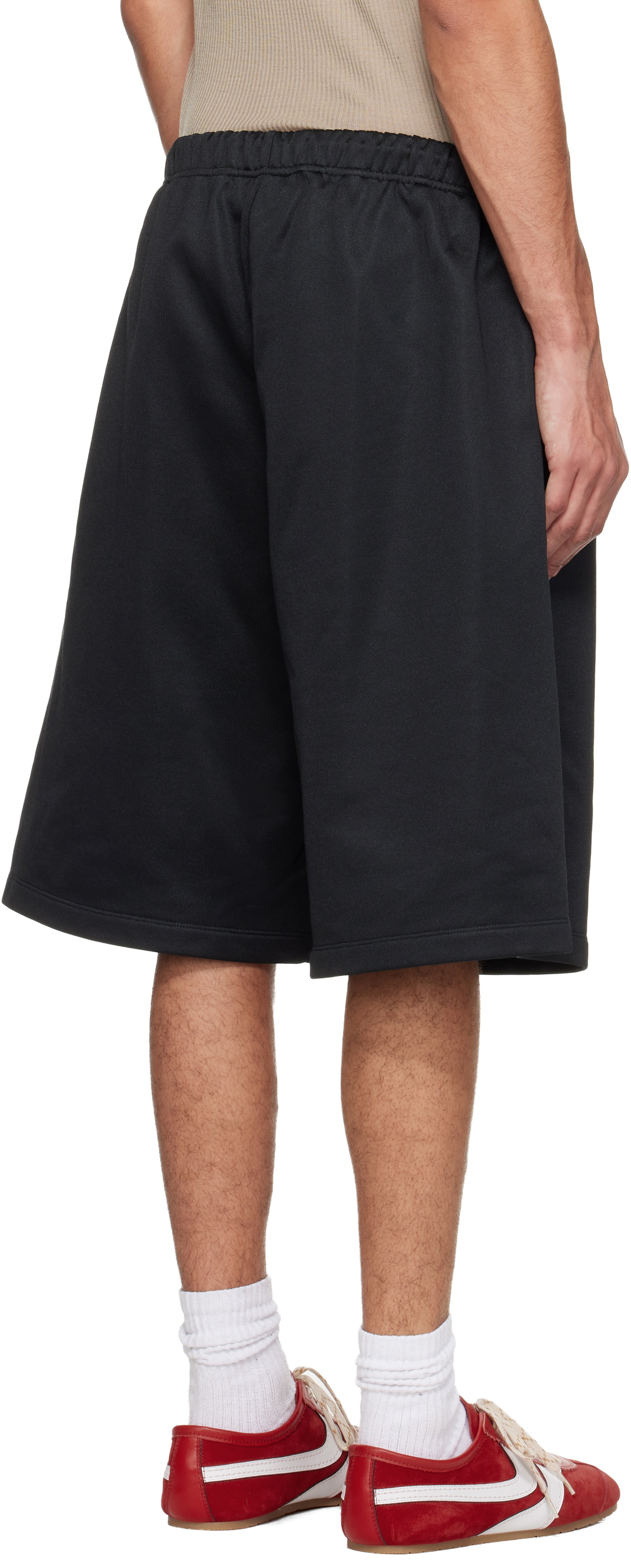 Fear of God ESSENTIALS Black Holiday Satin Fleece Relaxed Shorts