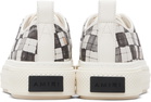 AMIRI White & Gray Checkered Court Low Sneakers