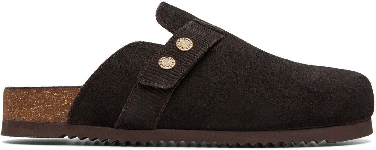 Barbour Brown Bowman Suede Mule Loafers