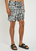 Dolce & Gabbana Printed Shell Swim Shorts Black And White