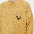 Palm Angels Men's Back Palm Mohair Knit in Beige/Yellow