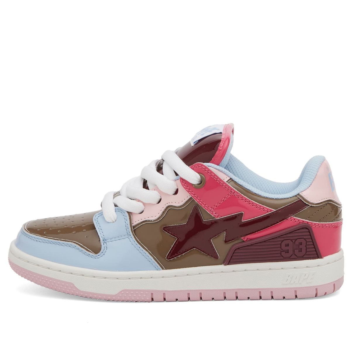 a bathing ape bape sta low white abc camo pink