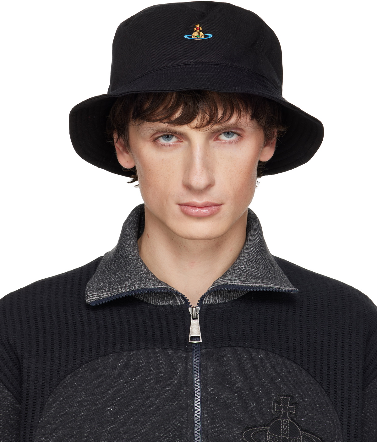 Vivienne Westwood Navy Orb Chain Bucket Hat Vivienne Westwood