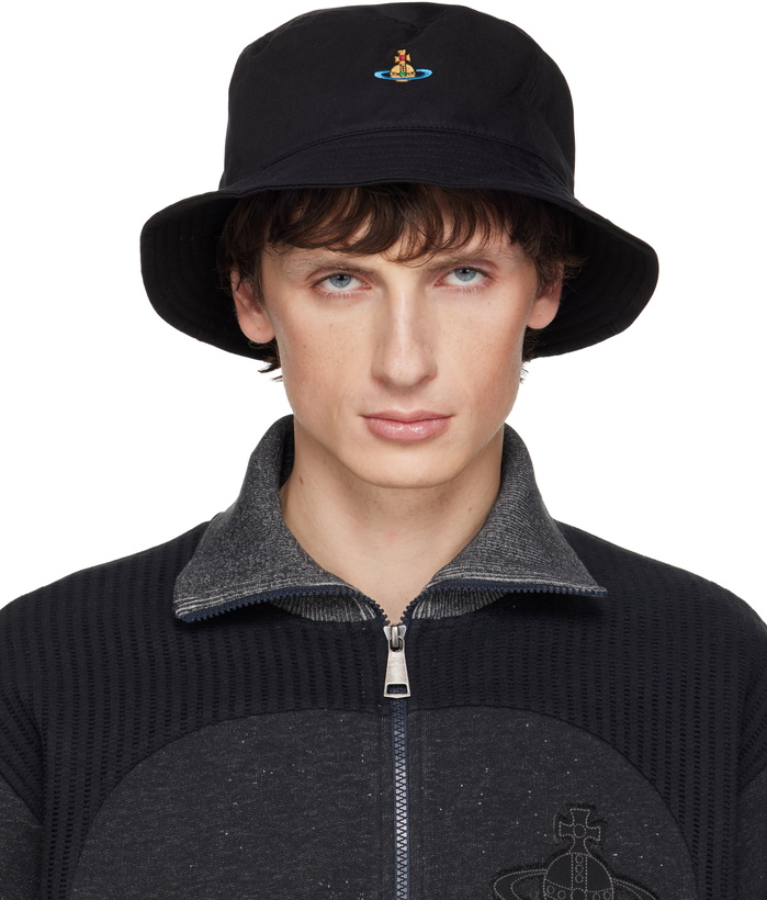 Photo: Vivienne Westwood Black Embroidered Logo Bucket Hat