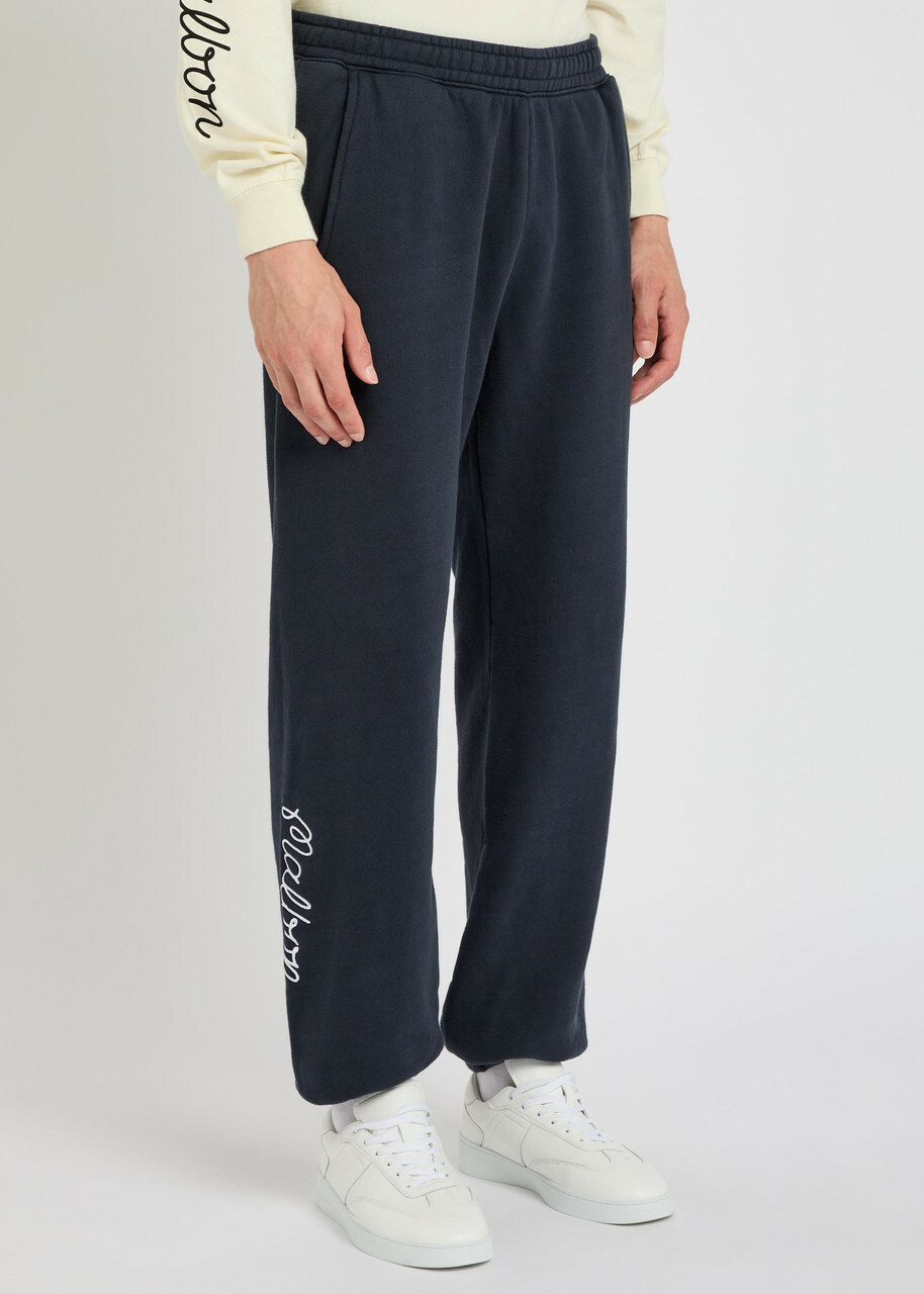 Malbon Clubhouse Logo Cotton Sweatpants Navy