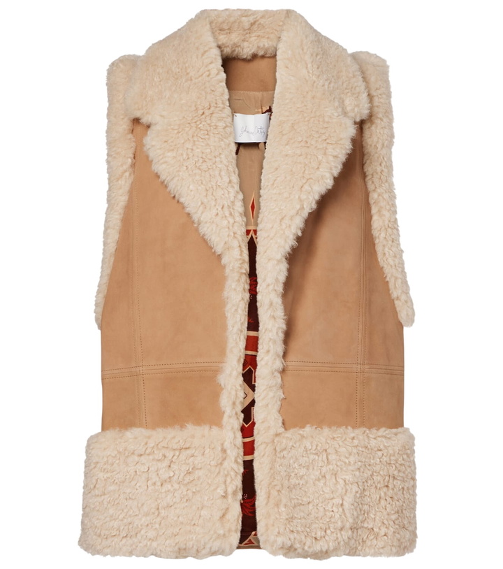 Photo: Johanna Ortiz Faux shearling-trimmed suede vest