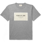 Fear of God - Oversized Logo-Appliquéd Mélange Cotton-Blend Jersey T-Shirt - Gray
