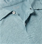 Hartford - Slub Linen Polo Shirt - Blue