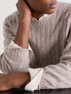 N.PEAL - Thames Cashmere Cable-Knit Sweater - Neutrals