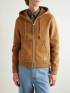 LOEWE - Logo-Appliquéd Shearling Hooded Jacket - Brown