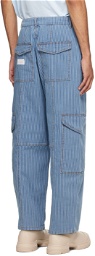 GANNI Blue Light Stripe Cargo Pants