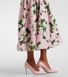 Carolina Herrera Floral ruched cotton-blend midi dress