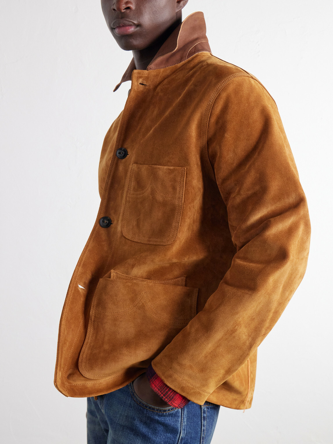 Fortela - Montana Leather-Trimmed Suede Jacket - Brown