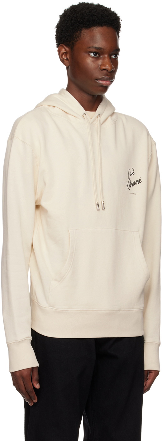 Maison Kitsuné Beige 'Café Kitsuné' Hoodie Maison Kitsune