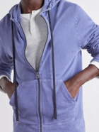 James Perse - Supima Cotton-Jersey Zip-Up Hoodie - Blue