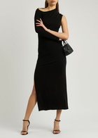 Courrèges One-shoulder Jersey Maxi Dress Black
