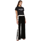 Balmain Black Velour Vented Lounge Pants