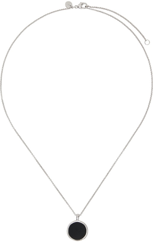 Photo: Tom Wood SSENSE Exclusive Silver Round Onyx Pendant Necklace