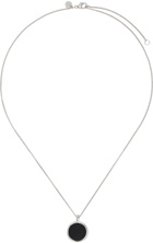 Tom Wood SSENSE Exclusive Silver Round Onyx Pendant Necklace