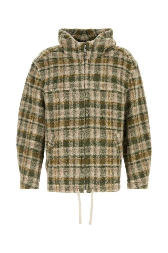 Photo: Isabel Marant Checked Zipped Hooded Jacket