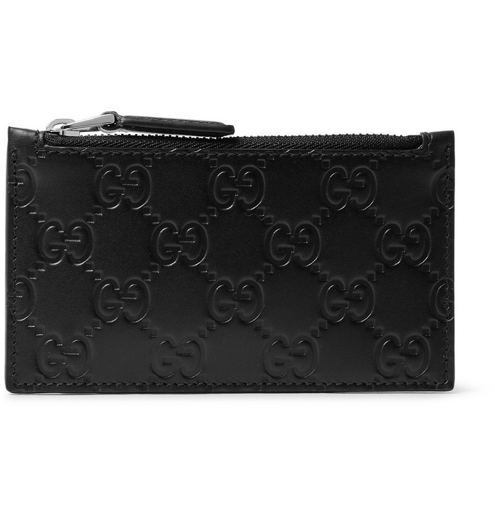 Photo: Gucci - Embossed Leather Zipped Cardholder - Men - Black