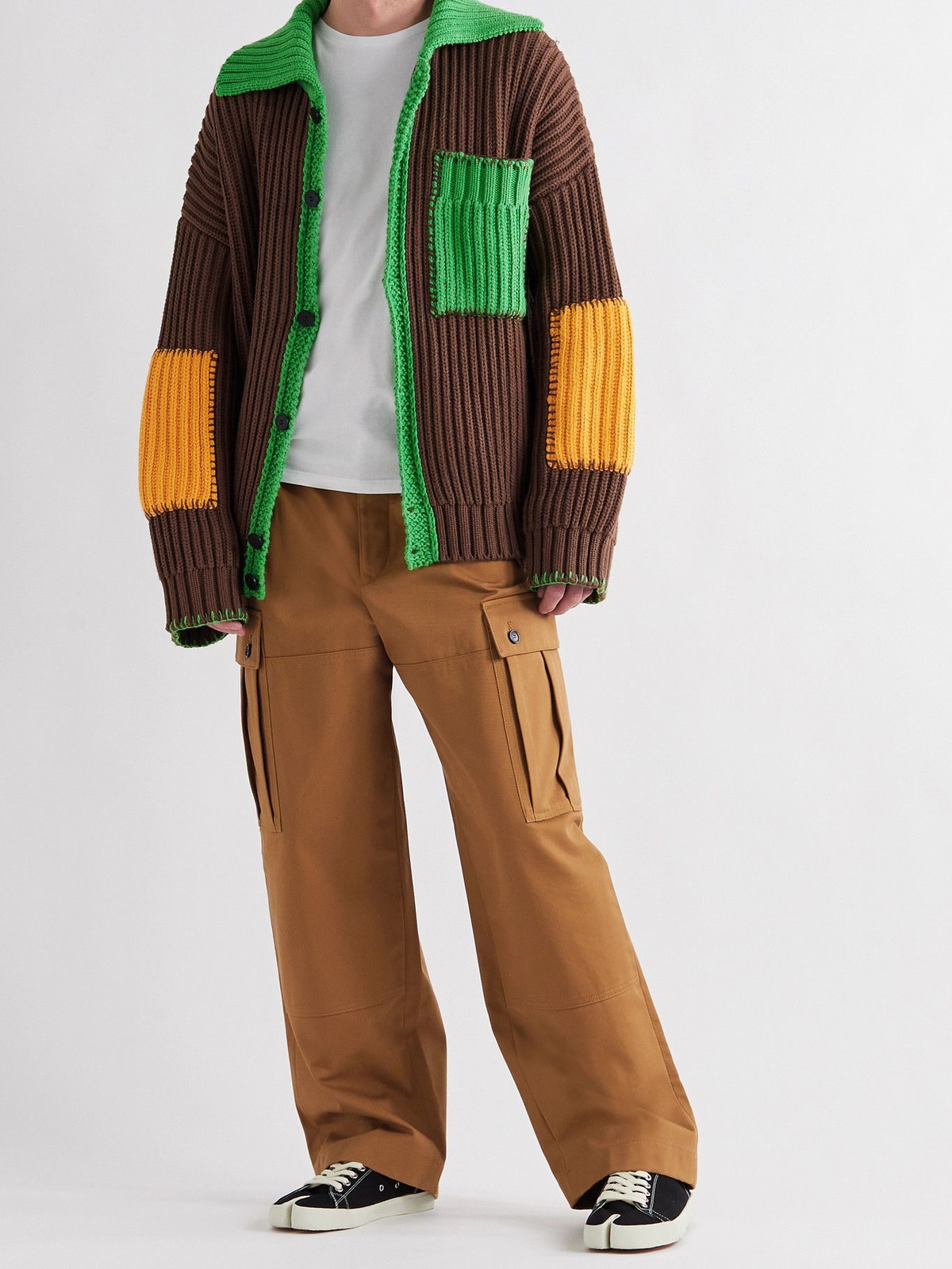 JW Anderson - Patchwork Ribbed Cotton-Blend Cardigan JW Anderson