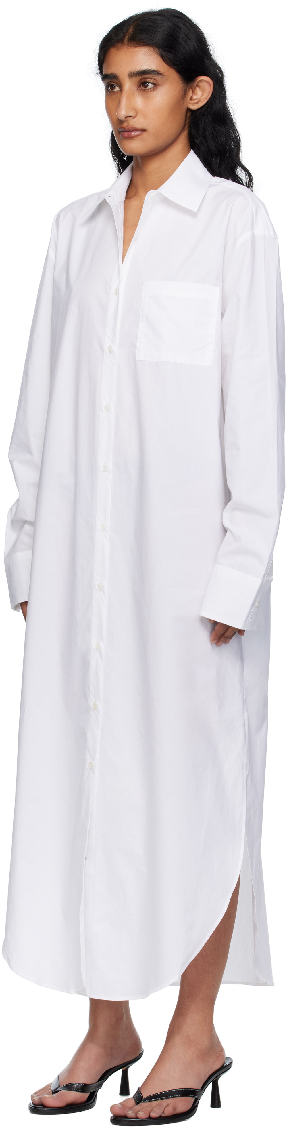 The Frankie Shop White Helena Shirt Maxi Dress