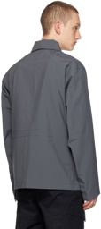 Stone Island Gray Spread Collar Jacket